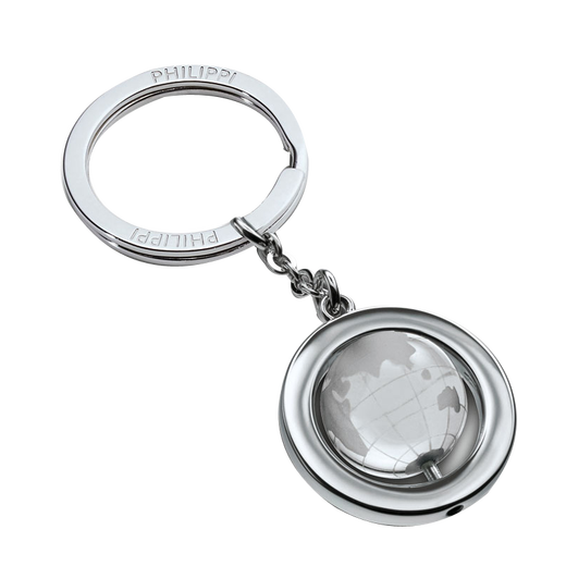 Philippi Alemania Philippi Philippi Zircon Transparent Earth Keychain Rotatable Creative Car Key Pendence