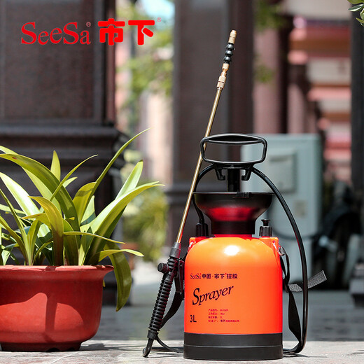 Shixia (seesa) Shixia brand watering kettle, gardening watering kettle, watering flower, pesticide sprayer, agricultural manual air pressure sprayer 3L with stainless steel pole