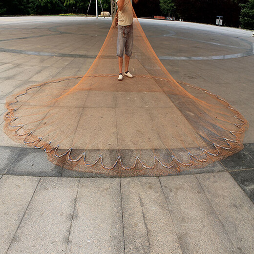 St. Ruian's old-fashioned hand-thrown traditional hand-thrown net tire line catching fishing net rotating net throwing net tire line 2 fingers 3 meters high - 4 meters in diameter