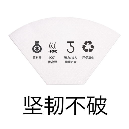 Lee Life Hand-brewed Fan-shaped Drip Coffee Filter Paper 102 Fan-shaped American Coffee Machine Filter Paper Unbleached Filter Paper (02) Suitable for 2-4 people 70 sheets