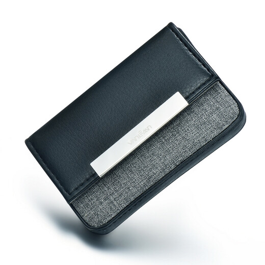 Denmark Vanlemn Creative Gentleman Business Card Box Men's Business Stainless Steel Large Capacity Business Card Clip Gift High-end Gift Free Lettering Custom Logo Black