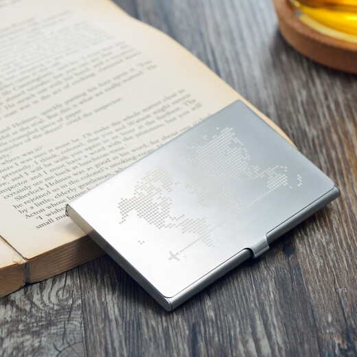 Vanle Denmark stainless steel business card holder creative simple men's business card box exquisite business gift custom logo