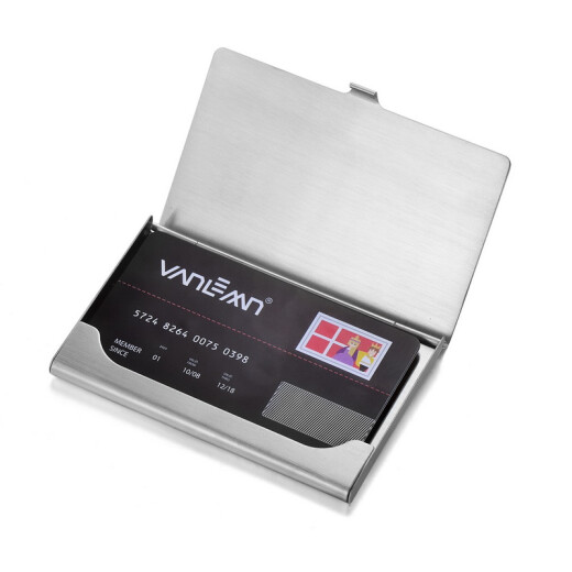 Vanle Denmark stainless steel business card holder creative simple men's business card box exquisite business gift custom logo