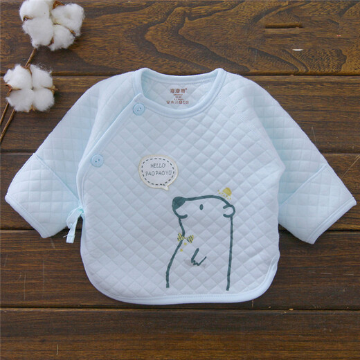 Dai Zhifu's newborn baby clothes in autumn and winter, warm cotton winter clothes in autumn and winter 0-3 months 1 newborn pure cotton top 24123 calf warm half back colored cotton light coffee (single piece package) 52 sizes, 5-10Jin [Jin equals 0.5 kg] baby (half back)