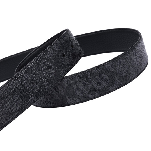 Gift your boyfriend COACH luxury men's counter coated canvas pin buckle reversible belt belt carbon gray black 64077CQBK42