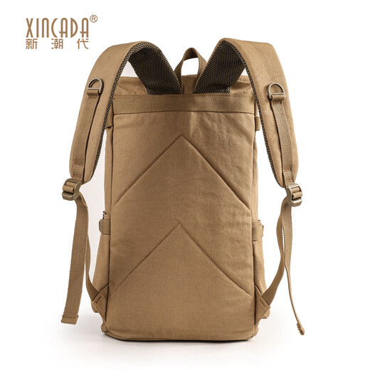 Trendy Generation Reisetasche Männer Sport im Freien Rucksack Freizeitcomputer Rucksack Retro Canvas Tasche Leichtes Kapazität Leichtes Herrenbeutel Khaki Rucksack