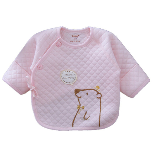 Dai Zhifu's newborn baby clothes in autumn and winter, warm cotton winter clothes in autumn and winter 0-3 months 1 newborn pure cotton top 24123 calf warm half back colored cotton light coffee (single piece package) 52 sizes, 5-10Jin [Jin equals 0.5 kg] baby (half back)