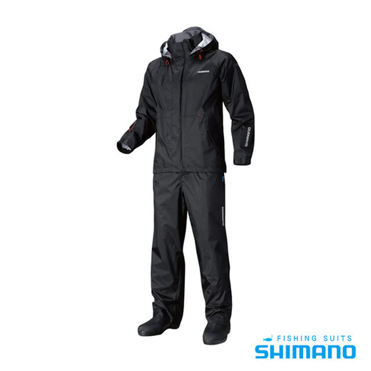 SHIMANO Fishing Wear RA-027Q Waterproof and Breathable Outdoor Waterproof and Breathable Fishing Wear Raincoat Set Black L