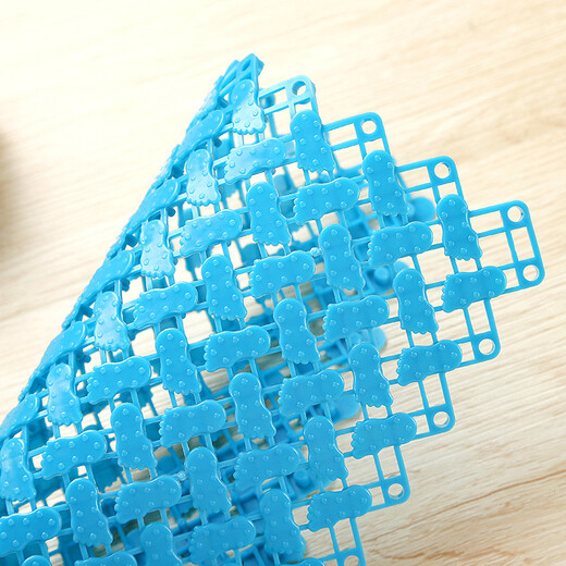 Zhengba Colorful Bigfoot Bathroom Spliced Floor Mat Waterproof Floor Mat Freely Spliced Bathroom Anti-slip Mat Kitchen Cuttable Floor Mat Bathroom Partition Water Floor Mat Shower Royal Blue 25*25cm