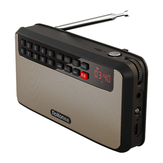 
Rolton Radio MP3 card speaker portable mini elderly small audio square dance elderly walkman radio playback champagne gold belt 8G card + 3890 storytelling + catalog