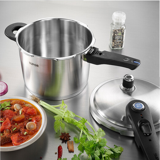 SUPOR pressure cooker gas pressure cooker 304 stainless steel pressure cooker induction cooker gas universal large household blue eye model suitable for 3-5 people 22cm6L 22cm
