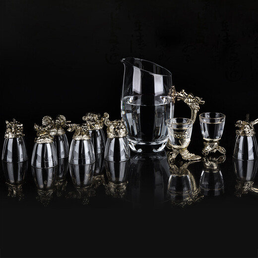 12 zodiac wine glasses and wine utensils & gifts for elders, leaders, friends, husbands, teachers, birthdays, customer gifts, customized father’s Dragon Boat Festival, Mid-Autumn Festival, teachers, New Year and Spring Festival company corporate gifts, 12 zodiac cups & wine dividers, customized paper gift boxes (tin color)