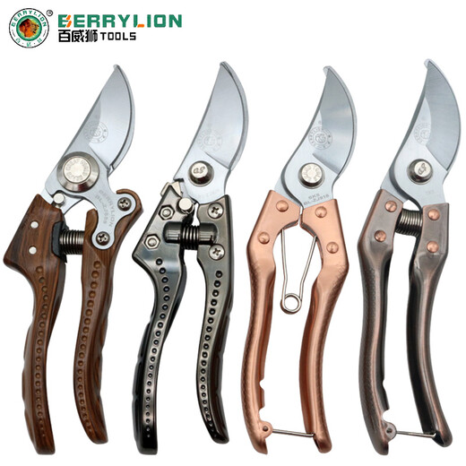 Budweiser Lion flower shears, pruning shears, household thick tree branch shears, fruit tree shears, garden gardening flower pruning scissors tools, fruit shears, branch shears (909B curved mouth)