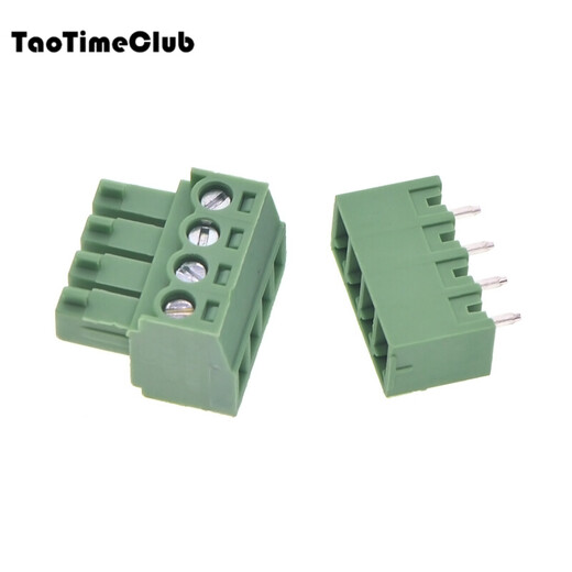 TaoTimeClub 3.81MM plug-in terminal block straight pin curved pin KF2EDG-3.81 4P straight pin set