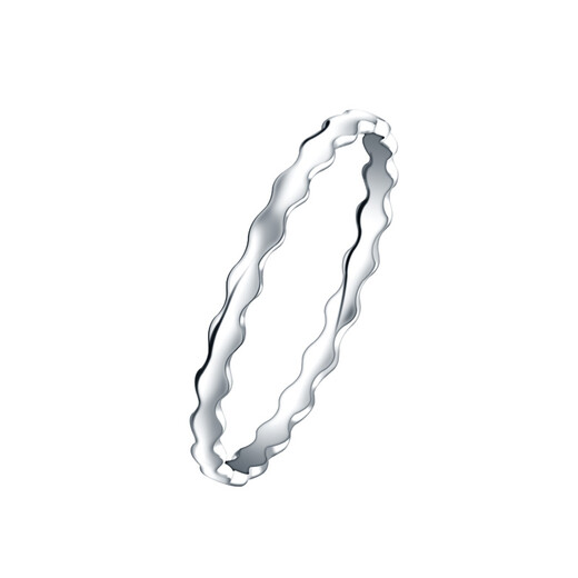 Caibai Jewelry Platinum Ring Pt950 Wave Platinum Ring Fashionable Women's Simple Ring Pricing BD Platinum Ring About 0.85g About size 11