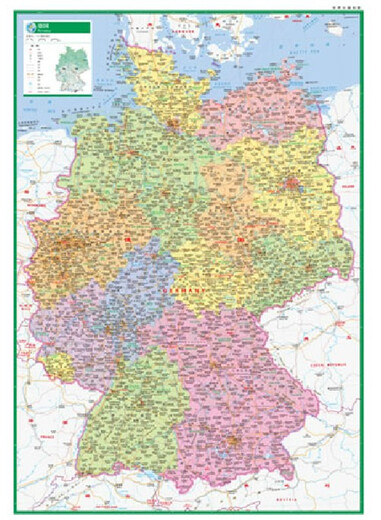 2023 Deutschland Karte Folio (594 mmm841mm) Weltkarte für Reisen und Studienabland wasserdichte Beschichtungskarte Neue Revision detaillierter Ortsname umfassender Inhalt