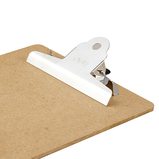 Deli A4 writing board clip multi-function file board clip metal powerful clip meeting clip writing pad poetry recitation pad student information storage clip [brown] no need 4