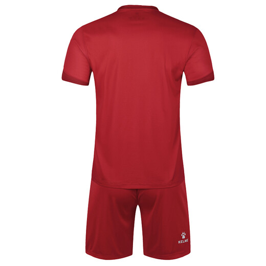 KELME卡尔美足球服套装 比赛训练条纹球衣定制K15Z214 红/深红 S/165