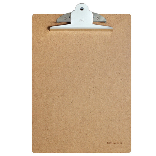 Deli A4 writing board clip multi-function file board clip metal powerful clip meeting clip writing pad poetry recitation pad student information storage clip [brown] no need 4