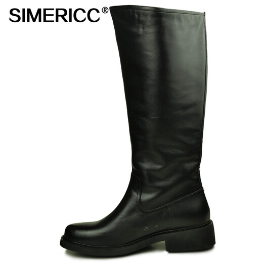 SIMERICC full leather military parade boots, one-foot military equestrian boots, men's motorcycle knight boots, genuine leather high tube boots 6629 black 41 (255mm)