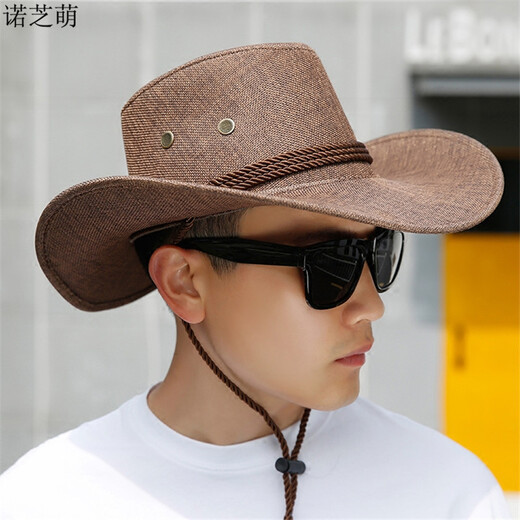 Nozhi Meng Western Cowboyhut Männer und Frauen Sonnenhut Strandhut großer Brennhut Sonnenstras