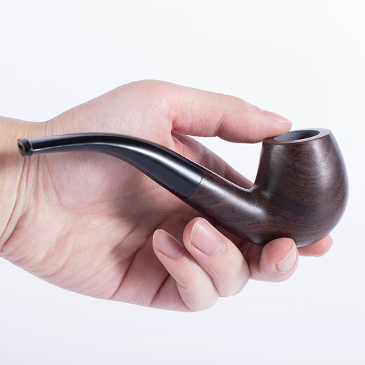 
ADOUS (ADOUS) ebony pipe handmade pipe vintage filter pipe bend 9mm filter element solid wood bucket gift 653 random carving