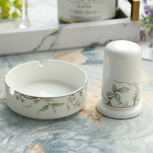 Cixiuyuan creative bone china toothpick box, ceramic toothpick holder, ceramic ashtray, ashtray tableware set, toothpick holder