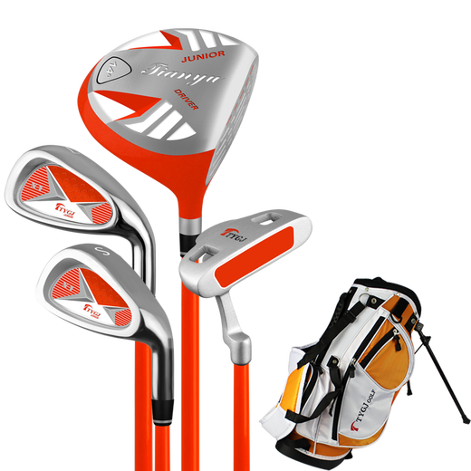 TTYGJ children's golf club set for boys and girls 3-12 years old golf entry-level steel pole carbon club set orange 9-12 years old steel shaft