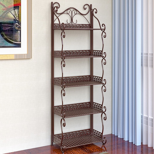 Wurmstil Badezimmerlagerregal bodenhaftes Badezimmer Waschbecken Rack Toilette und Küchenlagerregal Schicht Rack Z675 Z673-3 FODEN Kaffeefarbe