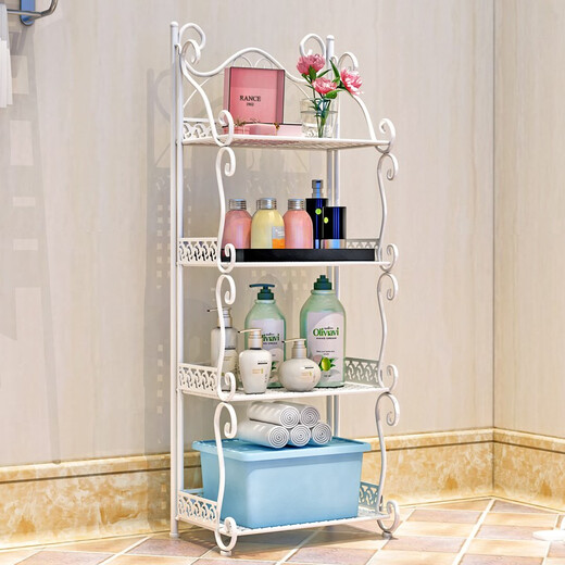 Wurmstil Badezimmerlagerregal bodenhaftes Badezimmer Waschbecken Rack Toilette und Küchenlagerregal Schicht Rack Z675 Z673-3 FODEN Kaffeefarbe