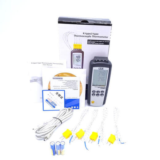 Huashengchang CEM Thermomètre à quatre canaux Thermomètre Thermomètre de haute précision Thermomètre Thermomètre Température Température Schéma de courbe USB DT3891G + 3 Section 7 Ensemble de charge