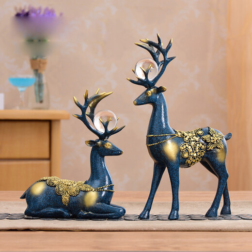 Jiuzhou Deer Creative Deer Ornaments Wine Cabinet Decoration Crafts Living Room Entrance TV Cabinet Modern Simple Home Accessories Pair