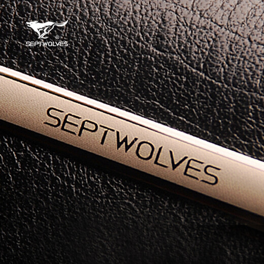 Septwolves men's handbag genuine leather large capacity first layer cowhide multifunctional clutch bag business casual clutch bag black medium size 23*14*5.5