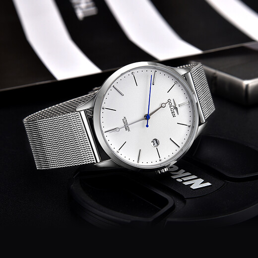 [Golgen) Entièrement automatique MECGEMENT MENSE MONTRE MONTRE MONTRE SIMPLE ET À FOIR MILAN TELANT ULTRA-THIN IMPRÉPRÉE CALENDRES MENSEMENTS 6172M MEN BLANC 6172MPS