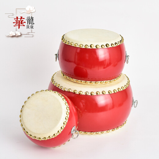御马（YU MA）牛皮鼓儿童小鼓大鼓堂鼓锣鼓 乐器鼓战鼓 儿童敲鼓玩具 5寸鼓15cm*12cm+小镲（1-2岁）