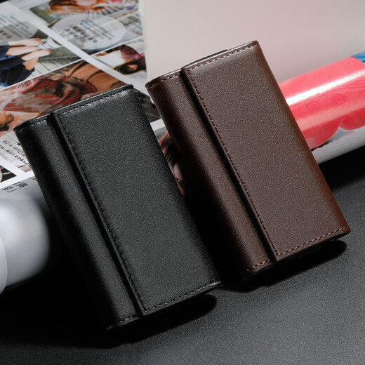 German EHRENMANN business card holder for men and women, business, high-end leather business card box, large capacity, ultra-thin card holder, business card holder, black