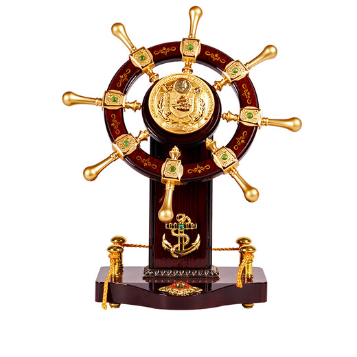 Iron ring etiquette pilot rudder ornaments helmsman ship rudder navigation rudder crafts office desktop decoration business opening gifts B831 rudder height 41 cm