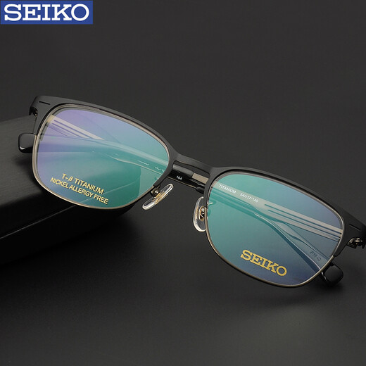 Seiko Seiko Pure Titanium Ultralight Gafas Marco óptico Miopía Miopía Marco Nuevo producto HC1023 Marco + Yishilu 1.60 Roca de cristal de diamantes asféricos