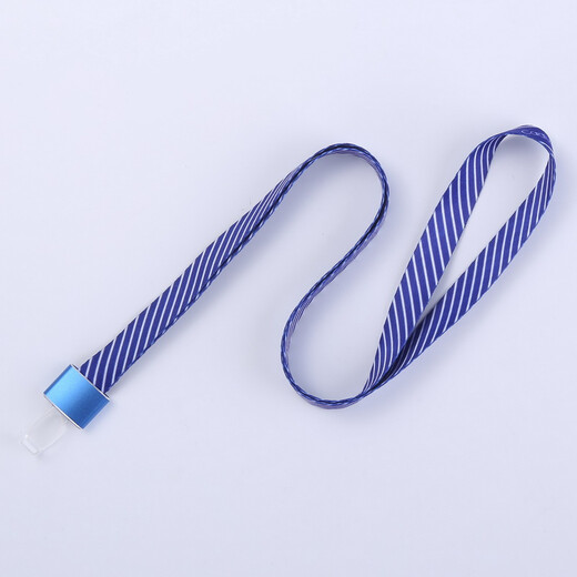
Cardfuss (cardfuss) aluminum alloy buckle badge card sleeve striped lanyard badge card industrial brand hanging rope metal hook clamp hanging belt 1.5cm wide thermal transfer 9889 blue buckle blue lanyard 1 piece