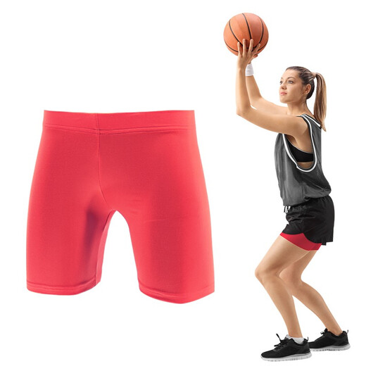 Women's solid color quick-drying bottoming thin sports fitness elastic yoga tight protective tackle three-point shorts multi-color dark blue women's S suitable for 150-160CM40-50KG