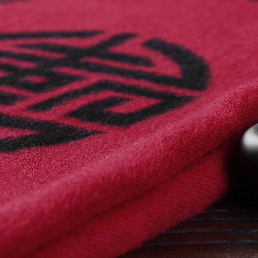 Sujin Chulan ethnic style men's red scarf birthday blessing word grandfather old lady Chinese banquet scarf autumn and winter blessing and longevity classic black