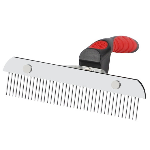 Juchuangqi Pet Comb Large Nail Rake Comb Medium and Large Dog Long-haired Dog Golden Retriever Samoyed Dog Hair Open Knot Row Comb Round Head Needle Comb Plastic Handle Nail Rake Comb Length 18* Width 16* Height 4cm