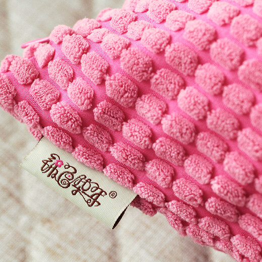 Jinse Huanian corduroy sofa pillow cushion bedside back cushion car waist pillow cover rose red 45*45cm core included