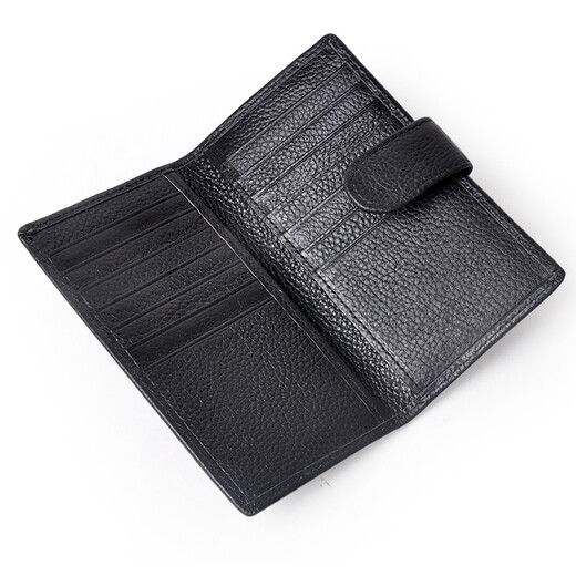 Yvongo card holder, business card holder, men's cowhide card holder, wallet, long card holder, genuine leather men's large capacity storage bank card holder new product