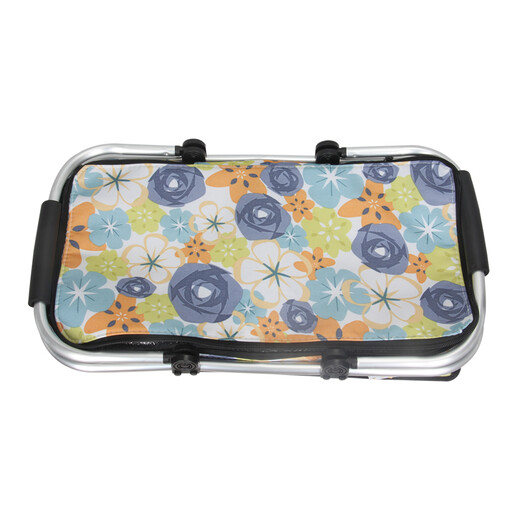 Youkupinsheng Foldable Insulated Picnic Bag BBQ Camping Outdoor Car Convenient Self-Driving Travel Picnic Basket (Blue Flower)