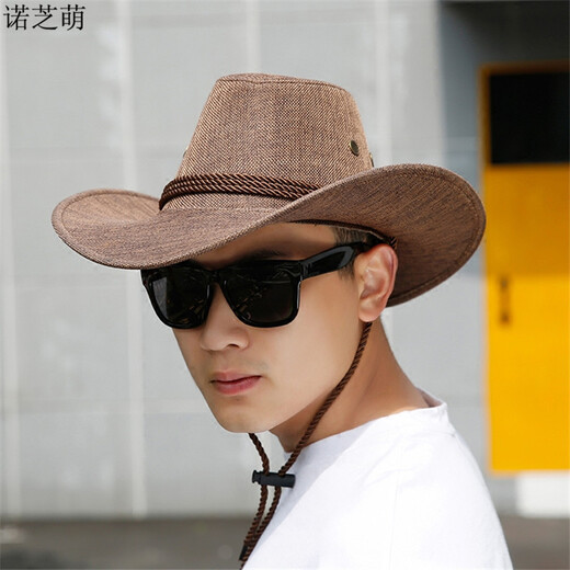 Nozhi Meng Western Cowboyhut Männer und Frauen Sonnenhut Strandhut großer Brennhut Sonnenstras