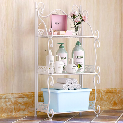 Wurmstil Badezimmerlagerregal bodenhaftes Badezimmer Waschbecken Rack Toilette und Küchenlagerregal Schicht Rack Z675 Z673-3 FODEN Kaffeefarbe