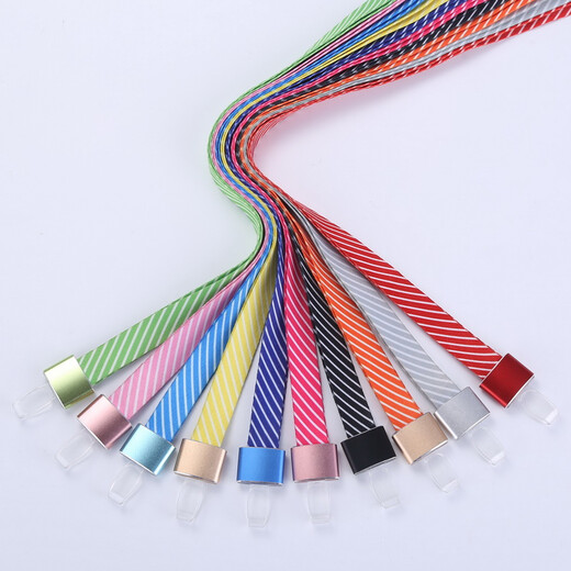 
Cardfuss (cardfuss) aluminum alloy buckle badge card sleeve striped lanyard badge card industrial brand hanging rope metal hook clamp hanging belt 1.5cm wide thermal transfer 9889 blue buckle blue lanyard 1 piece