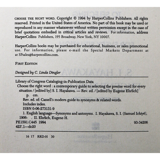 英文原版 选择正确的单词 Choose the Right Word 英语同义词词典 英英字典