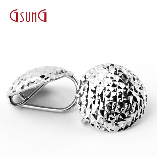 GsunG platinum PT950 faceted earring bracts new shiny platinum ear hooks PED018 need to be customized square ear bracts 3.22-3.25g